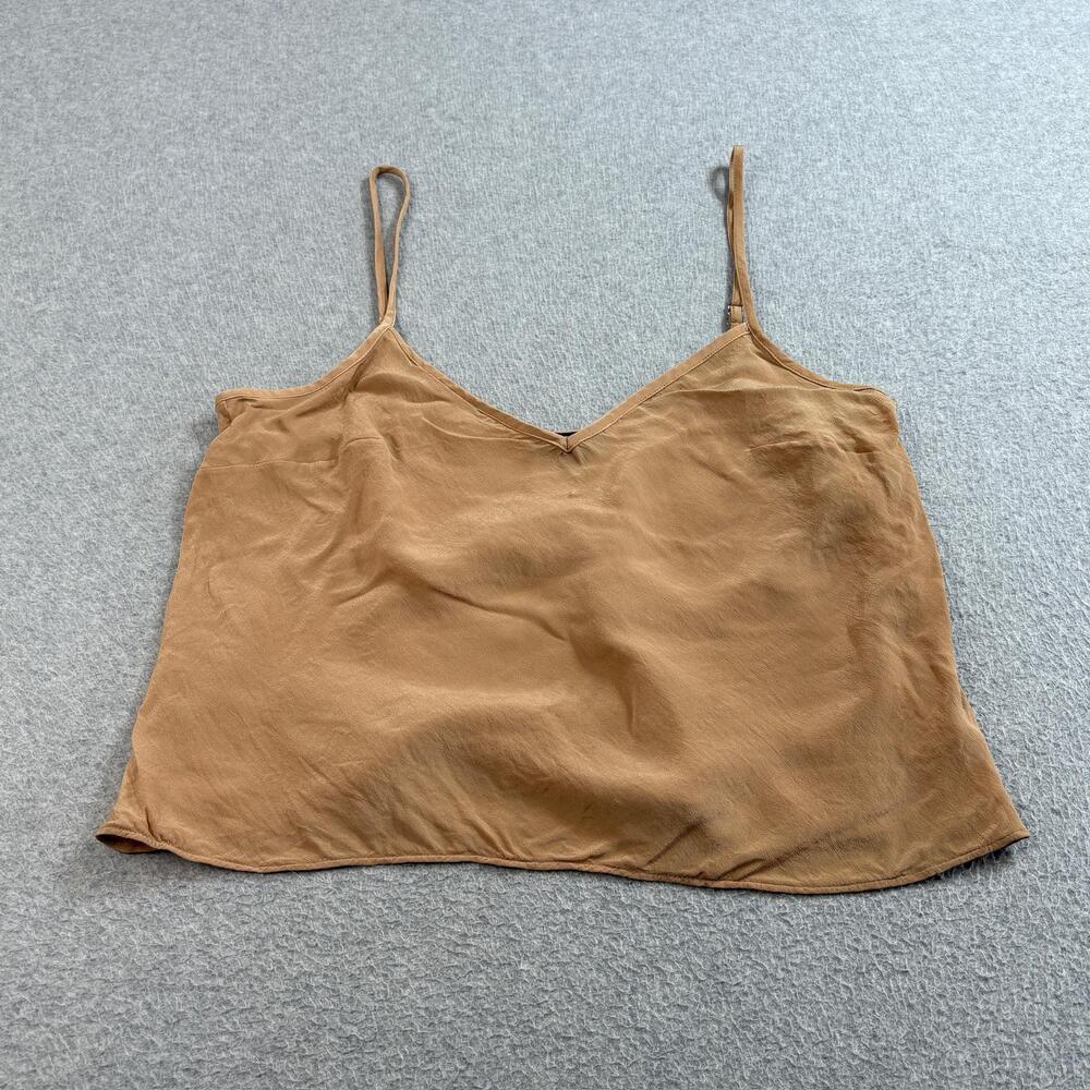 J Crew Tank Top Womens 12 Brown Adjustable Strap Viscose Camisole Cami Cropped
